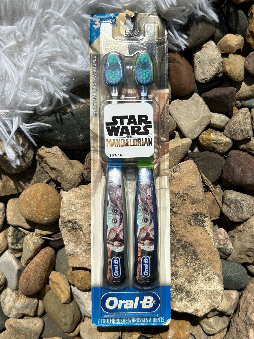 🩶5/$30 Star Wars The Mandalorian Grogu Kids Oral-B Toothbrushes Blue & Green NEW